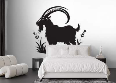 goat on a white background Wall mural