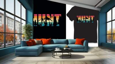 HUNTING t-shirt design Wall mural