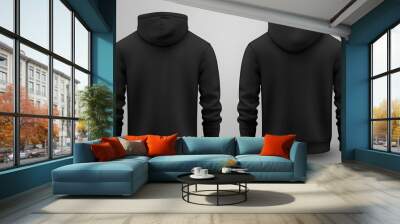 Blank black hoodie template Hoodie sweatshirt long sleeve with clipping path
 Wall mural