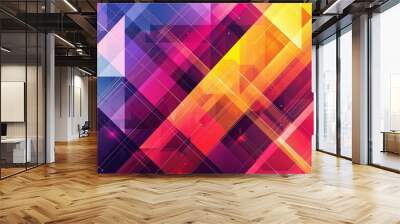 Abstract 2D geometric colorful background Wall mural