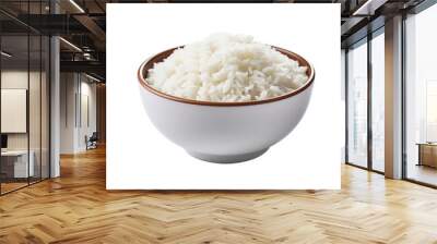 Bowl of rice isolated on white or transparent background Wall mural