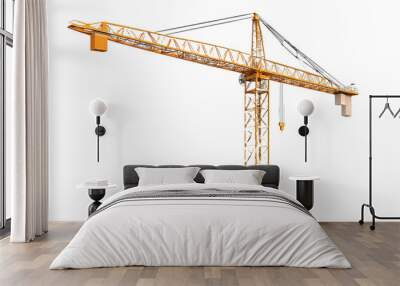 Building crane isolated on white or transparent background Wall mural