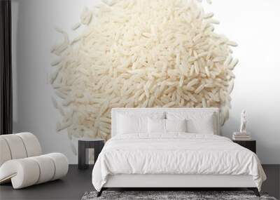 Pile of raw rice on transparent background Wall mural