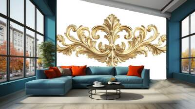 Vintage gold Design baroquite isolated on white or transparent background Wall mural