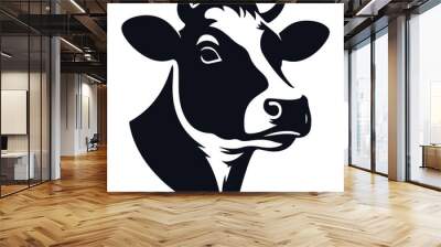 Vector of cow head design on white background Wall mural