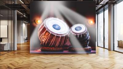 ethnic musical instrument tabla on the stage Wall mural