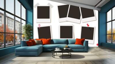 Photo frames retro instant picture black cards  illustration.   Wall mural