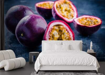 ripe organic passion fruit Wall mural