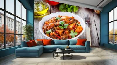 vegetable ragout (ratatouille) paprika, eggplant and tomato Wall mural