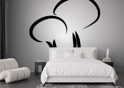 two trees in outline silhouette mode vector illustration eps 10 Wall mural