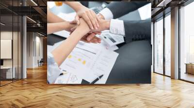 Businessmen making handshake with partner, greeting, dealing, merger and acquisition, business cooperation concept, for business, finance and investment background, teamwork and successful Wall mural