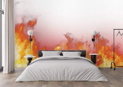 Fire flame on transparent background Wall mural