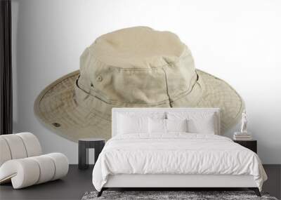 close up cotton sun hat isolated on white background Wall mural