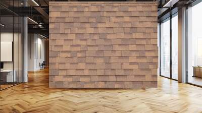 close up on brown roof shingle background Wall mural