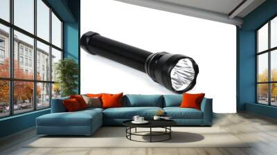 LED flashlight on white background Wall mural