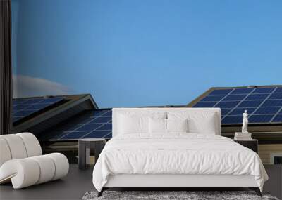 solar panel on the roof Wall mural