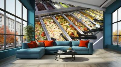 variety of colorful cooked food buffet in restaurant Wall mural