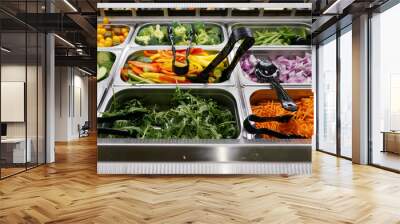 variety of colorful fresh vegetable in container in restaurant Wall mural