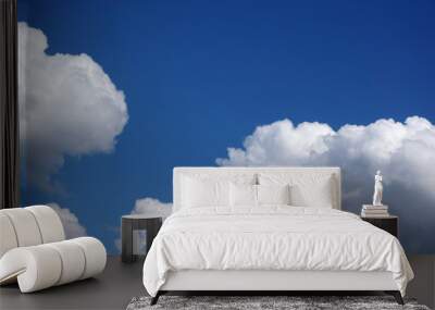 white cloud and blue sky as nature background Wall mural