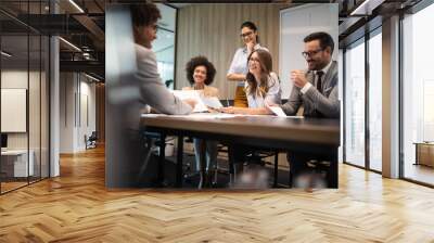 Business colleagues in conference meeting room presentation Wall mural