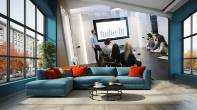 Business meeting in modern conference room Wall mural