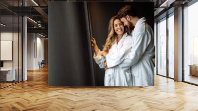 Couple enjoying wellness weekend Wall mural