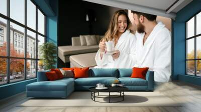 Couple enjoying wellness weekend Wall mural