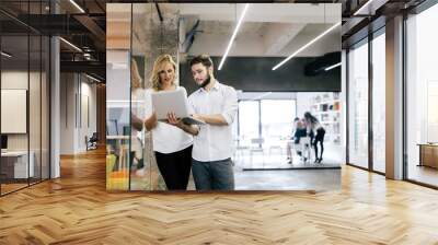 Coworkers in a modern office Wall mural