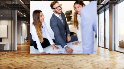 Group of architects and business people working together and brainstorming Wall mural