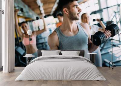 Group of healthy fitness people Wall mural