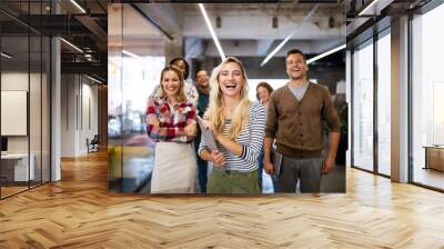 Group of successful business people designers architects in office Wall mural