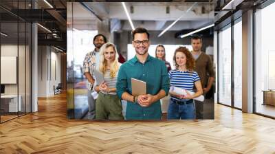 Group of successful business people designers architects in office Wall mural