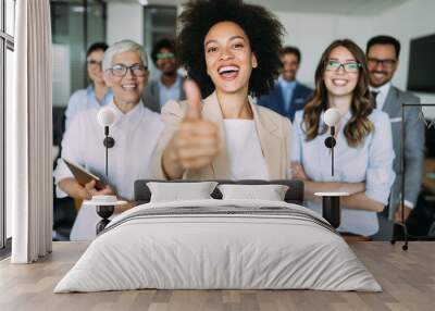 Group of successful business people in office Wall mural