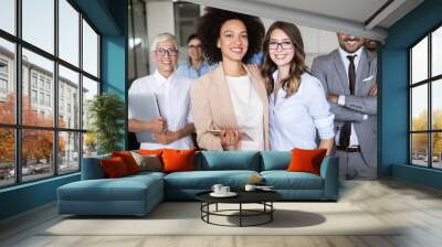 Group of successful business people in office Wall mural