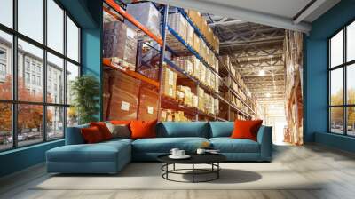 Interior of a modern warehouse Wall mural