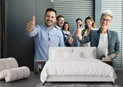 Picture of business people discussing in their company Wall mural