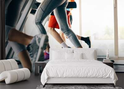 Picture of people running on treadmill in gym Wall mural