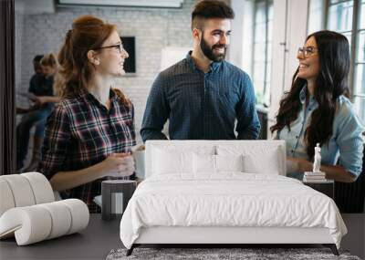 Portrait of architects having discussion in office Wall mural