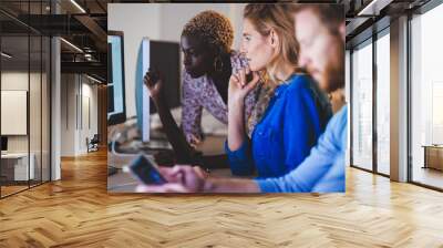 Programmer working in a software developing company Wall mural