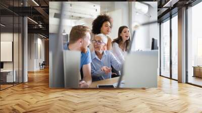 Successful group of business people at work in office Wall mural