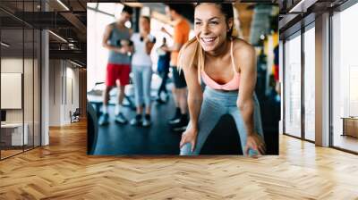 woman in gym Wall mural