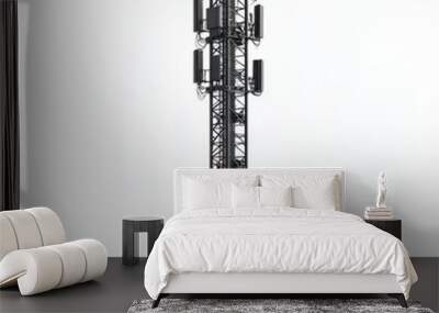 Cellular Tower: A Beacon of Connectivity: A towering symbol of modern communication, this isolated cell tower against a stark white backdrop highlights the essential infrastructure of the digital age. Wall mural