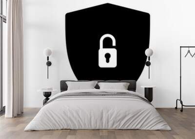 shield and padlock icon design vector logo template EPS 10 Wall mural