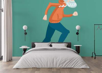 Old man running Wall mural