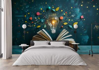 A book representing the concept of education and learning. Wall mural