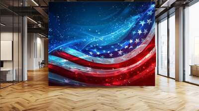 A festive 4th of July background with patriotic decorations,  Wall mural