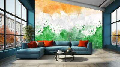 Watercolor illustration design background for Indian Republic Day celebration. Wall mural