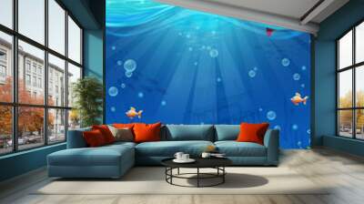 Island in the ocean - vector illustration Wall mural