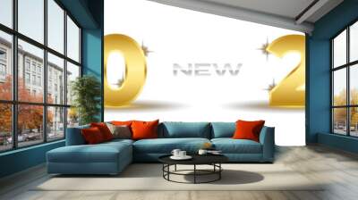 New year 2023. Template design concept for 2023 holiday with golden color number. Wall mural