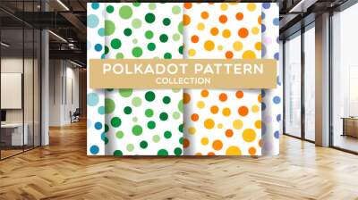 Polka dots seamless pattern collection. Colorful print design for textile, fabric, fashion, wallpaper, background. Vector eps 10 Wall mural